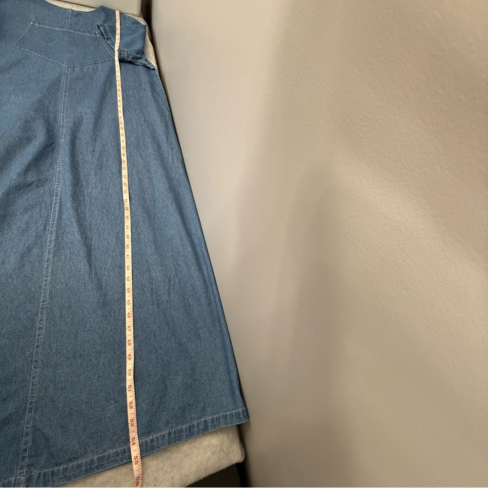 Vintage  CACTUS CALIFORNIA Cottagecore Embroidered Peasant Denim Dress size M - Picture 14 of 15